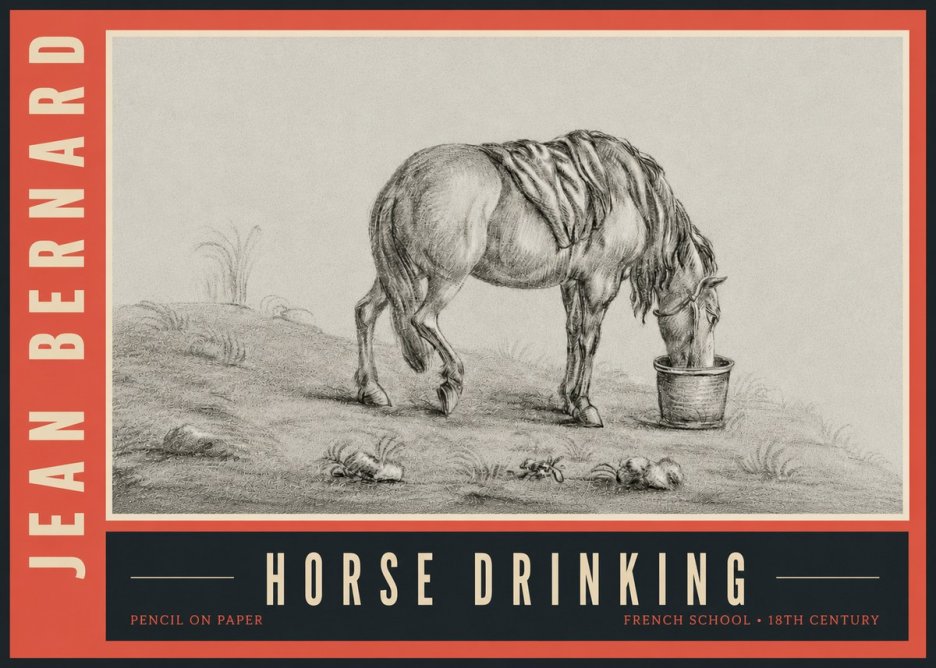 Jean Bernard Horse Drinking No5 - Juliste