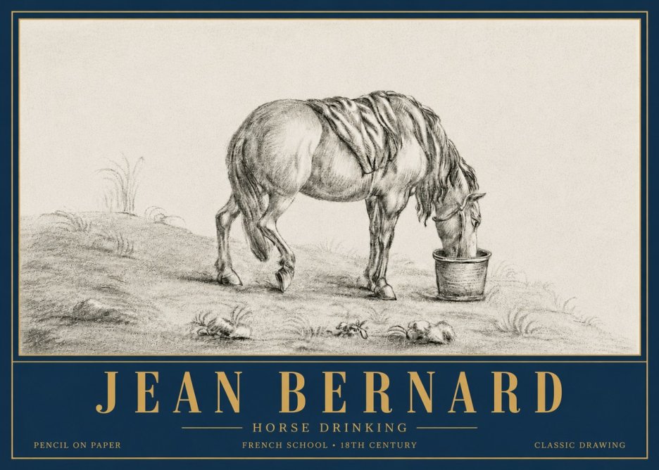 Jean Bernard Horse Drinking No6 - Juliste