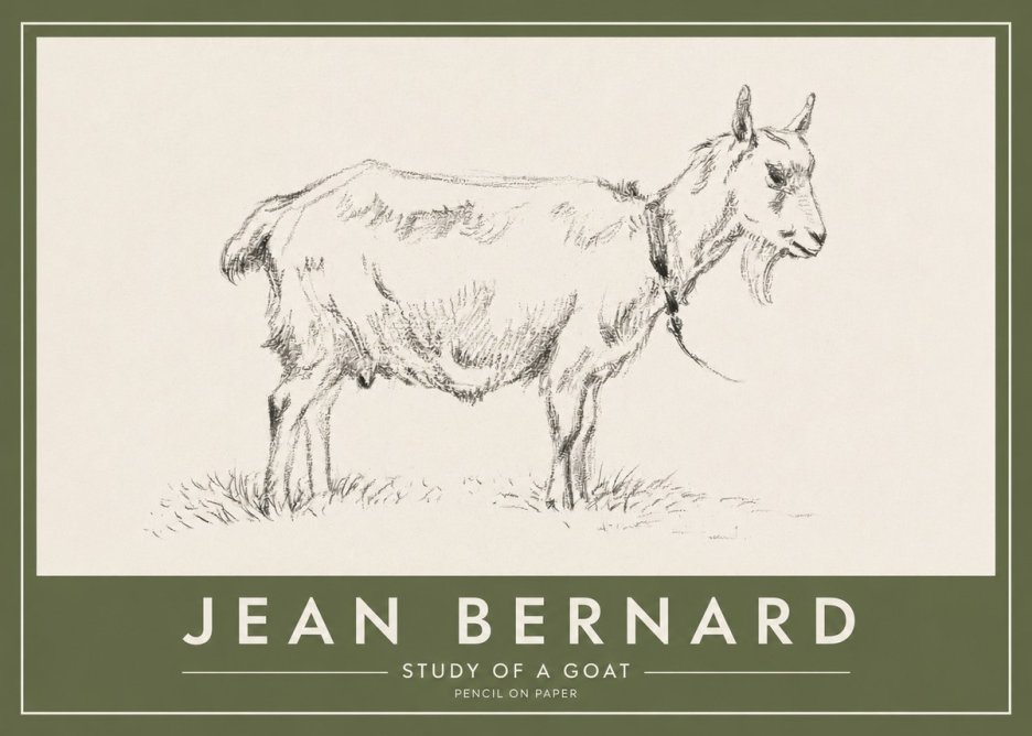 Jean Bernard Study of a Goat III No2 - Juliste