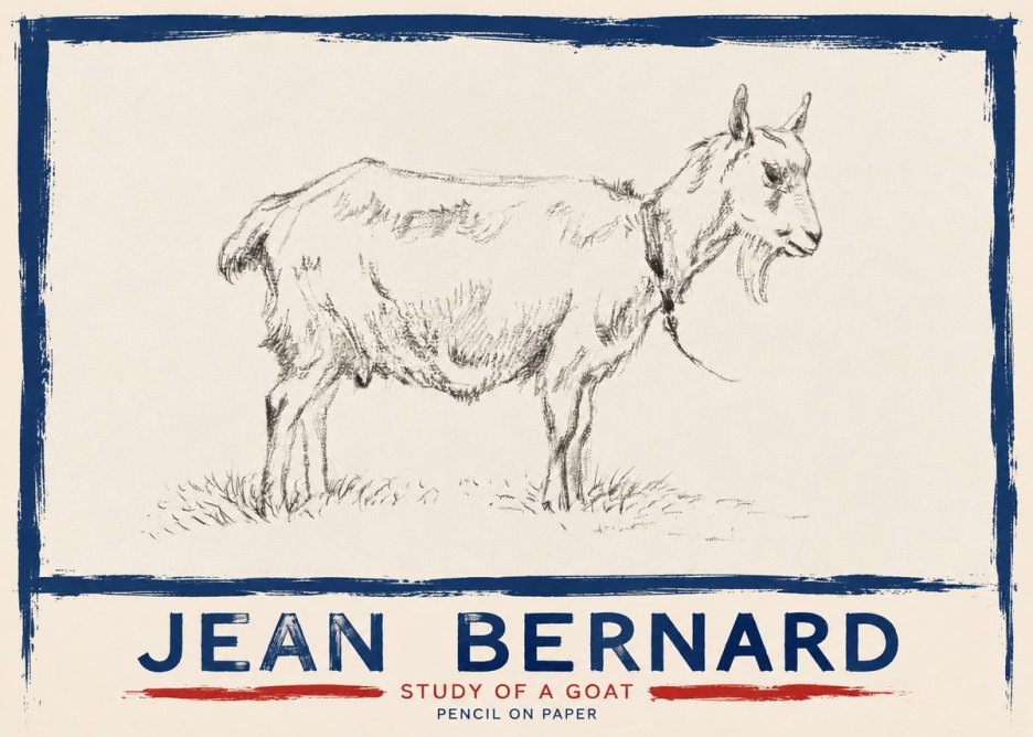 Jean Bernard Study of a Goat III No4 - Juliste