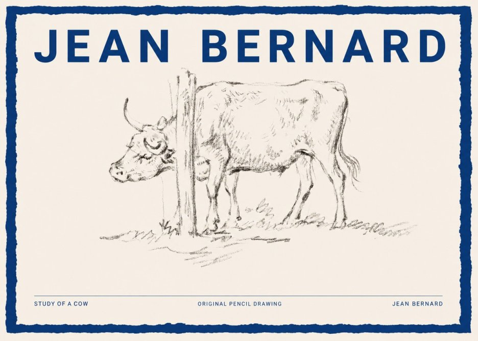 Jean Bernard Study of a Cow VII No2 - Juliste