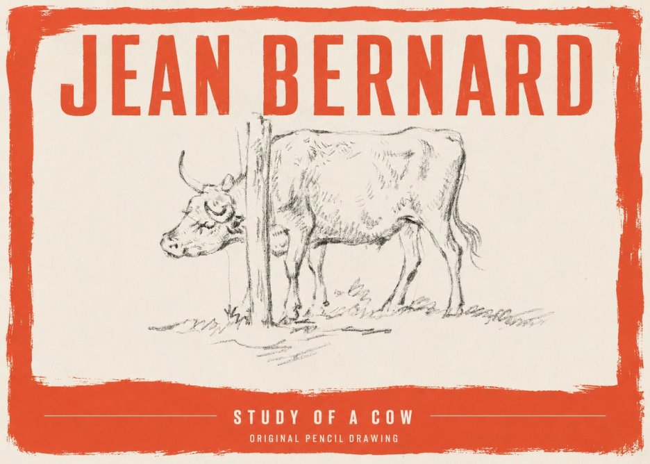 Jean Bernard Study of a Cow VII No3 - Juliste