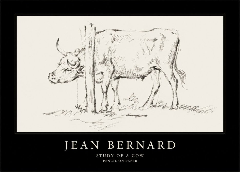 Jean Bernard Study of a Cow VII No4 - Juliste