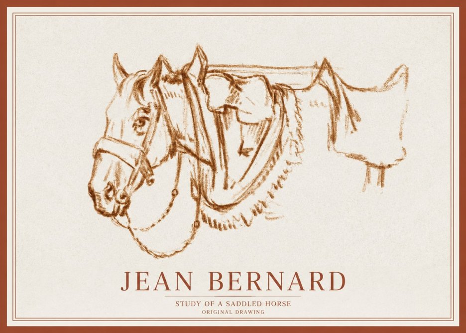 Jean Bernard Study of a Horse VII No3 - Juliste