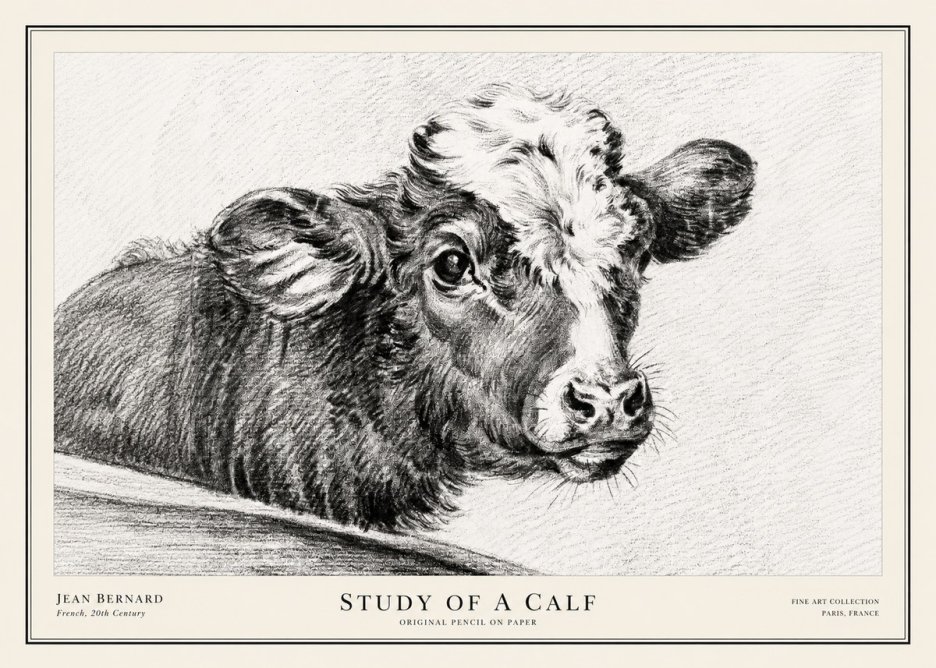 Jean Bernard Study of a Calf II No3 - Juliste