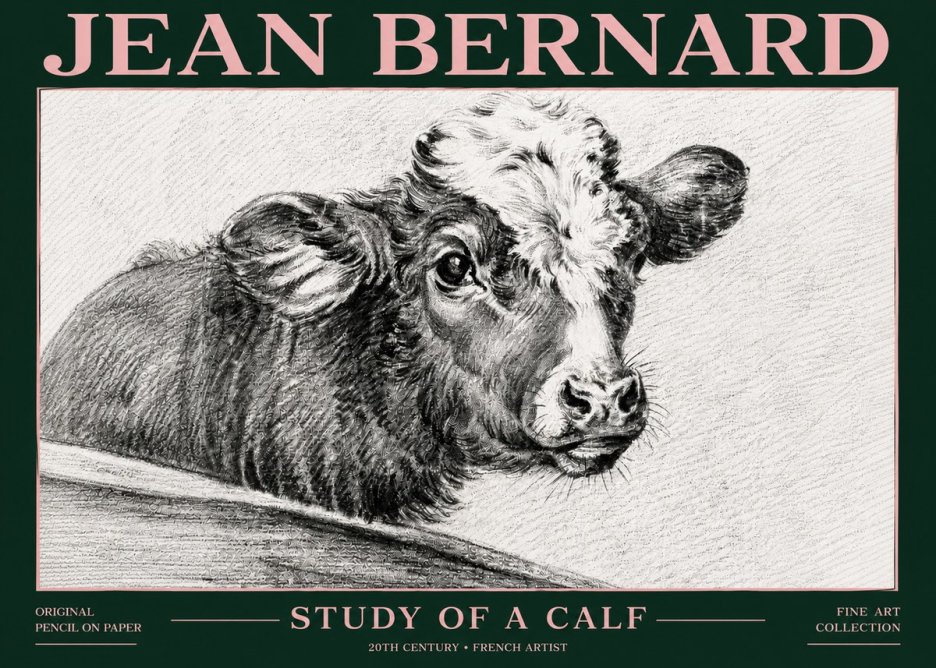 Jean Bernard Study of a Calf II No6 - Juliste