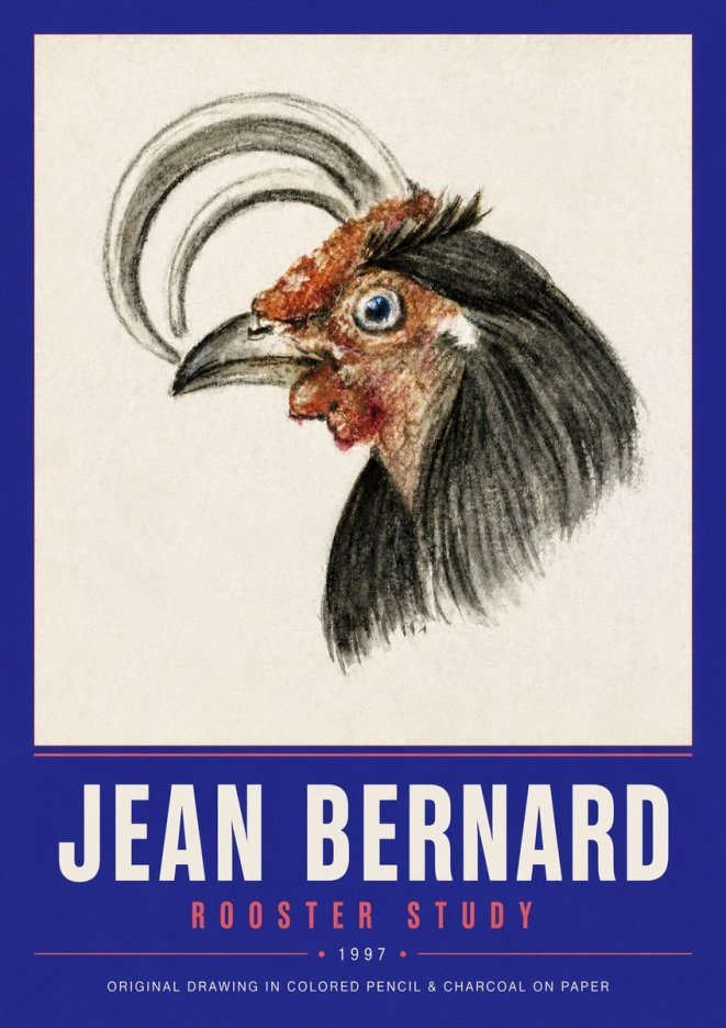 Jean Bernard Rooster Study No2 - Juliste