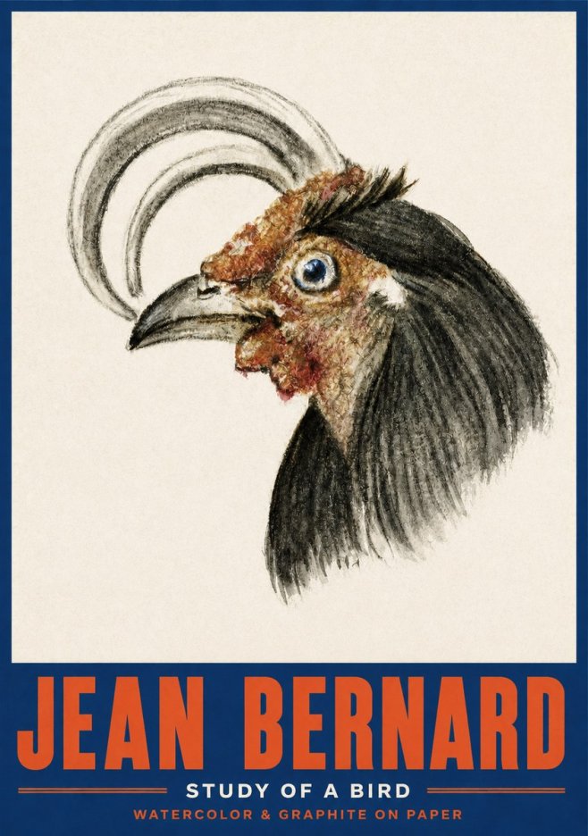 Jean Bernard Rooster Study No4 - Juliste