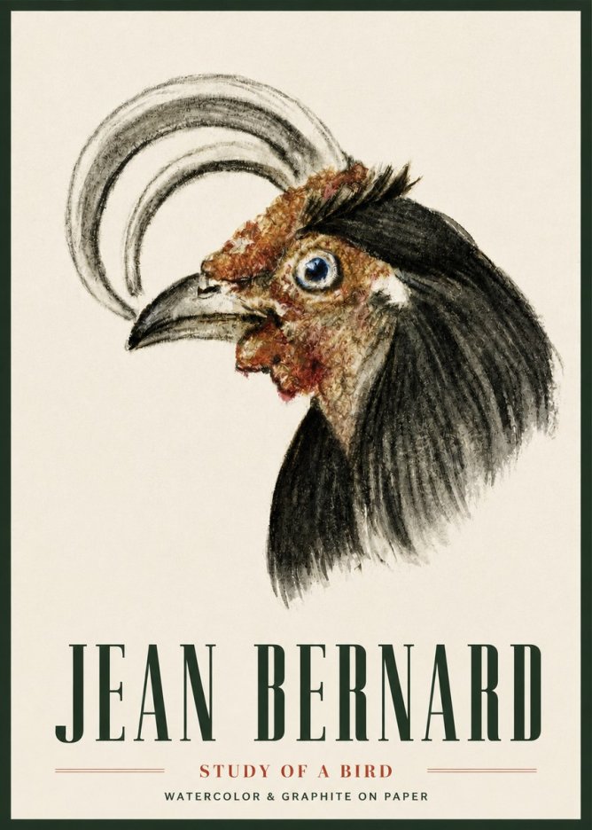 Jean Bernard Rooster Study No5 - Juliste