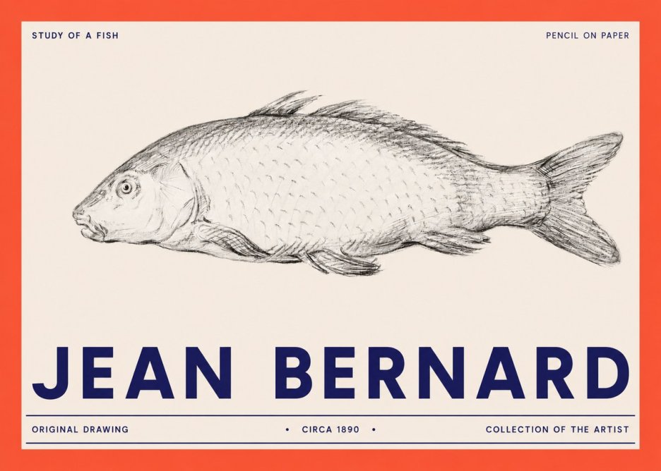 Jean Bernard Study of a Fish III No2 - Juliste