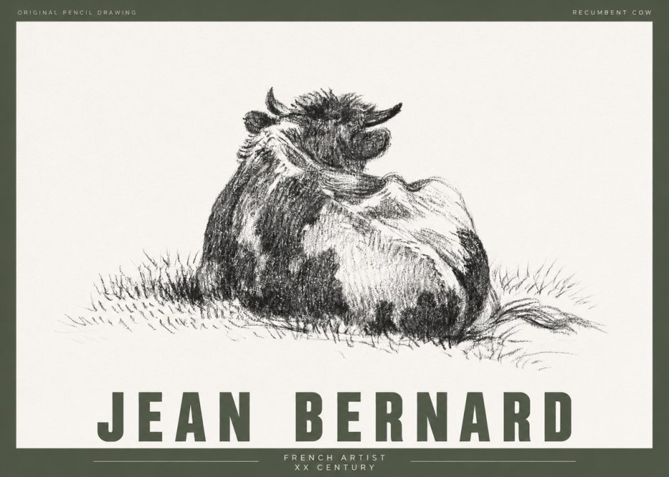 Jean Bernard Resting Highland Cow No4 - Juliste