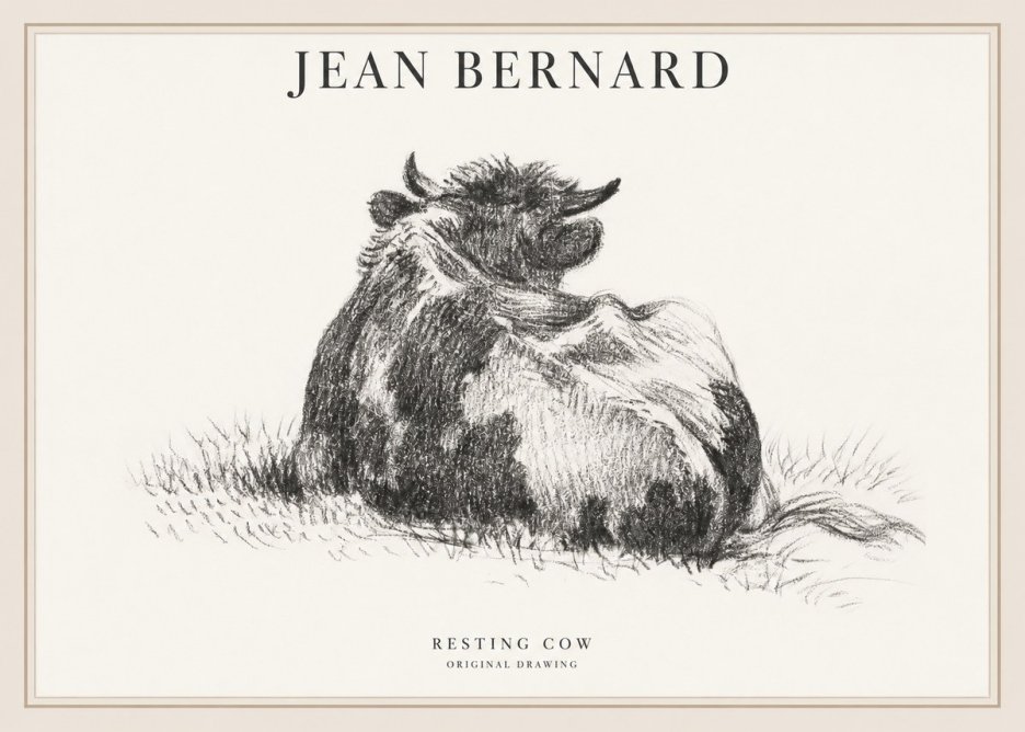 Jean Bernard Resting Highland Cow No6 - Juliste