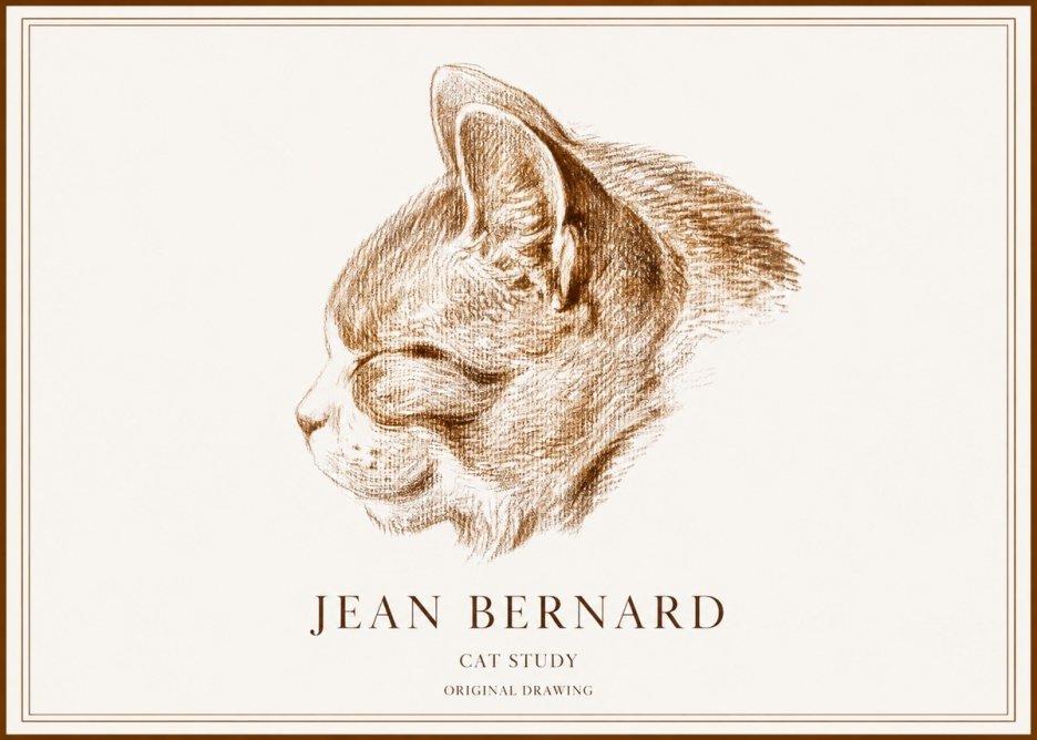 Jean Bernard Cat Study VI No1 - Juliste