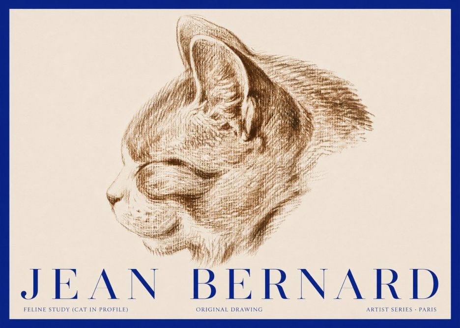 Jean Bernard Cat Study VI No3 - Juliste
