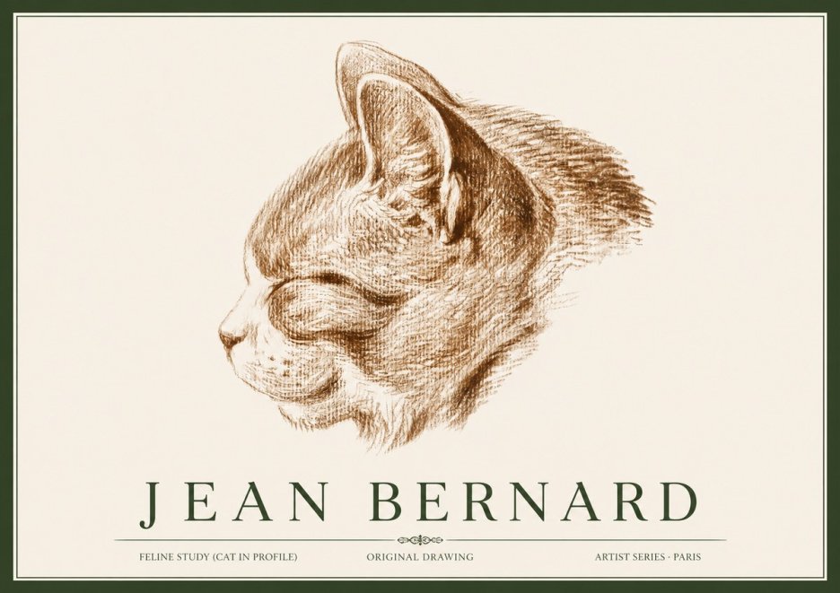 Jean Bernard Cat Study VI No4 - Juliste