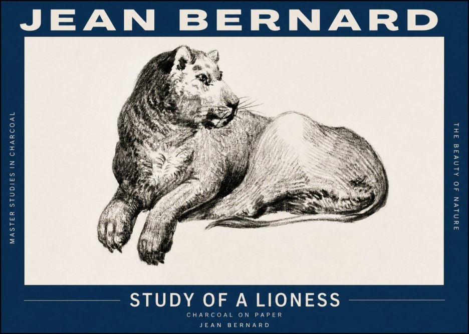 Jean Bernard Lying Lioness No3 - Juliste