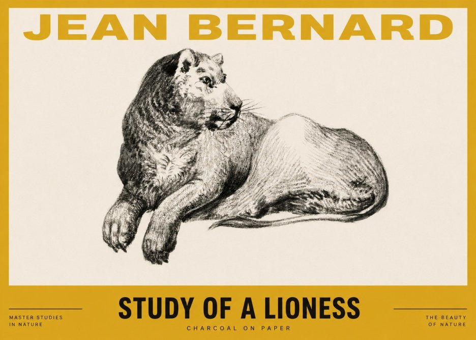 Jean Bernard Lying Lioness No4 - Juliste