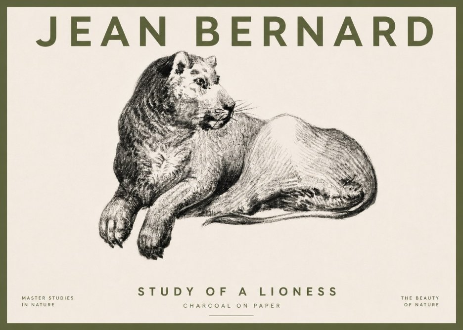 Jean Bernard Lying Lioness No5 - Juliste