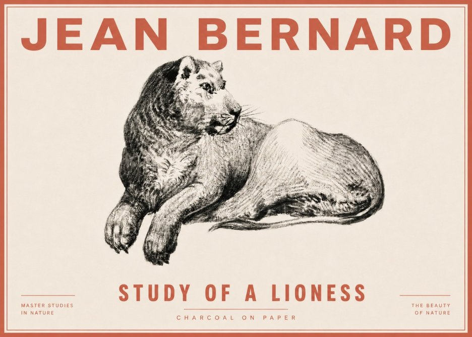 Jean Bernard Lying Lioness No6 - Juliste