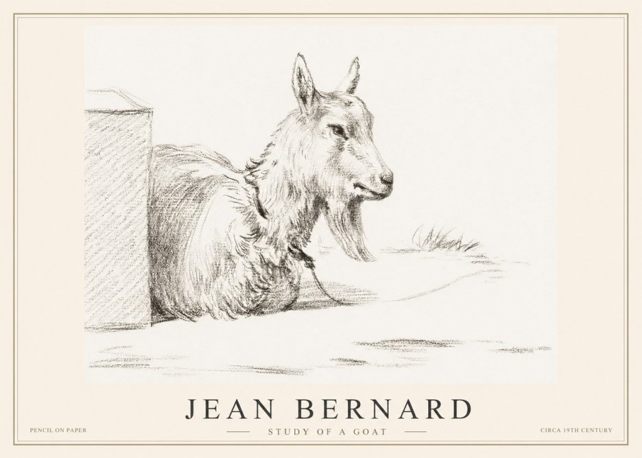Jean Bernard Study of a Goat IV No2 - Juliste
