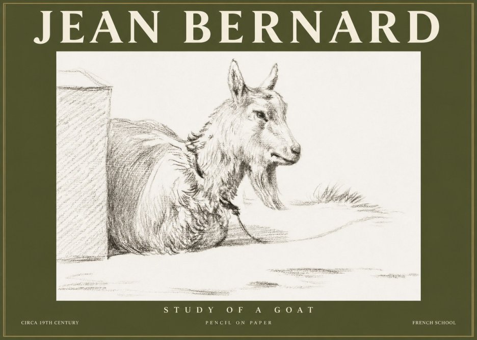 Jean Bernard Study of a Goat IV No3 - Juliste