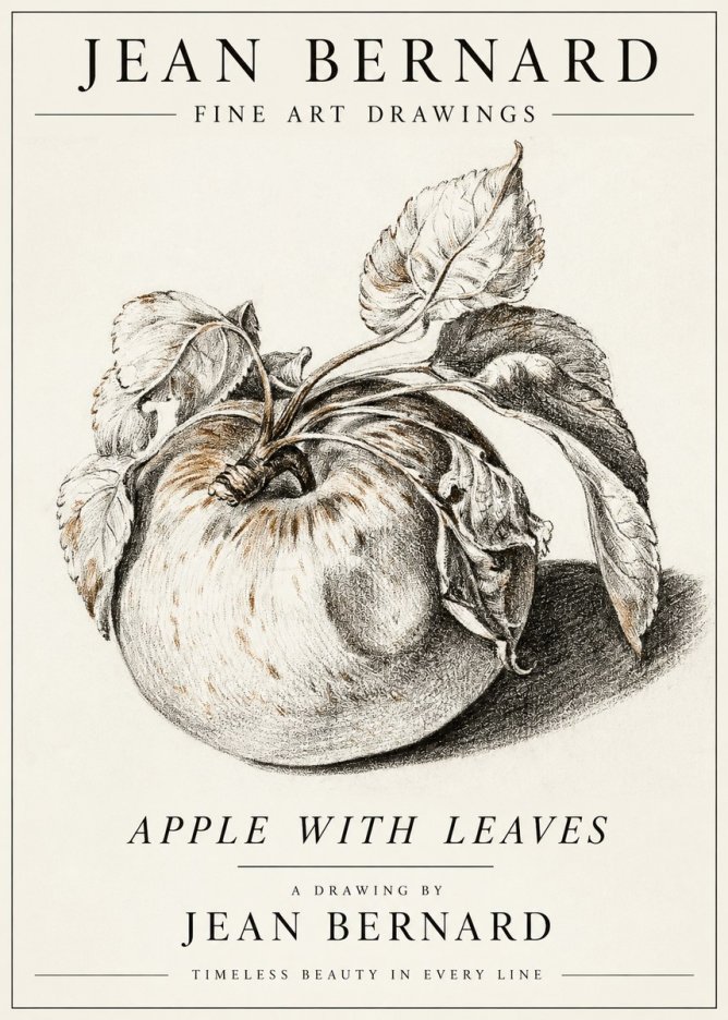 Jean Bernard Apple with Leaves No3 - Juliste