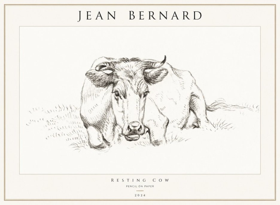 Jean Bernard Resting Cow II No1 - Juliste