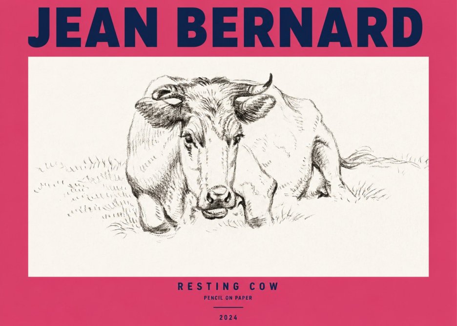 Jean Bernard Resting Cow II No2 - Juliste