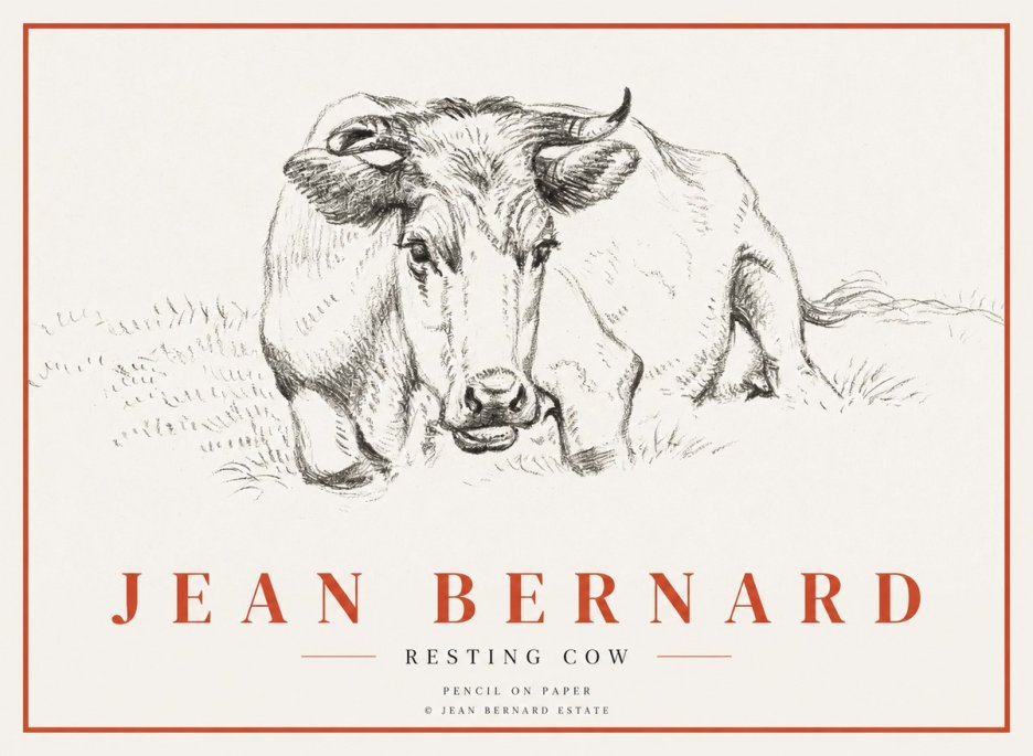 Jean Bernard Resting Cow II No3 - Juliste