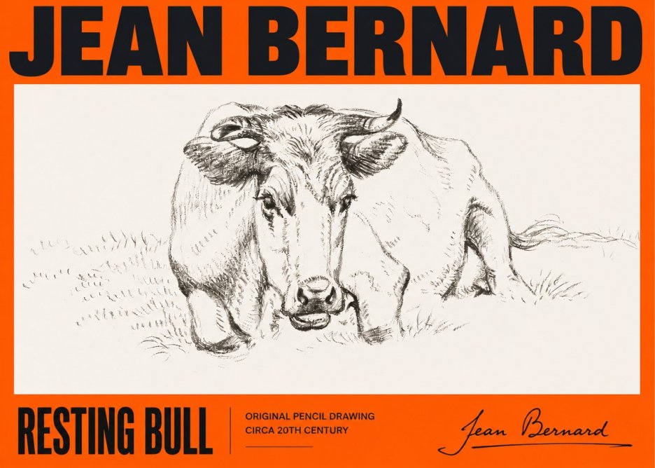 Jean Bernard Resting Cow II No5 - Juliste