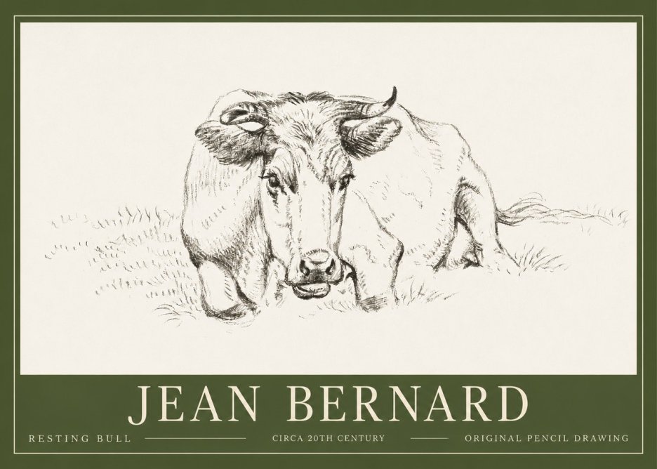 Jean Bernard Resting Cow II No6 - Juliste