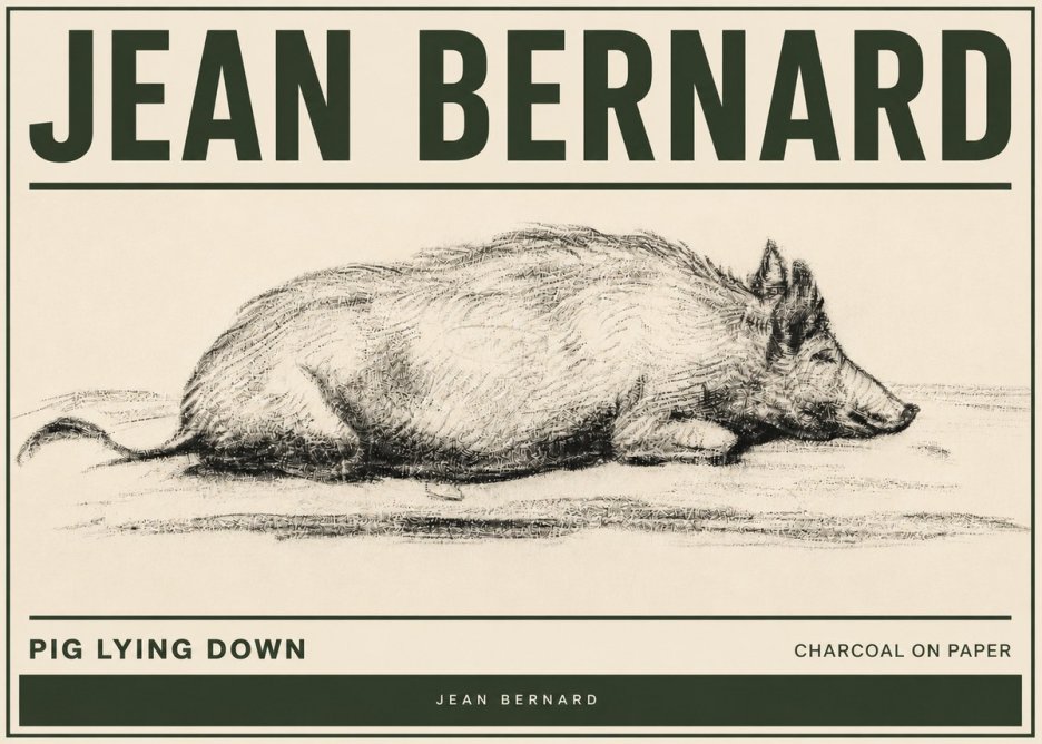 Jean Bernard Resting Pig I No5 - Juliste