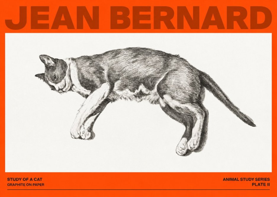 Jean Bernard Cat Study VII No4 - Juliste