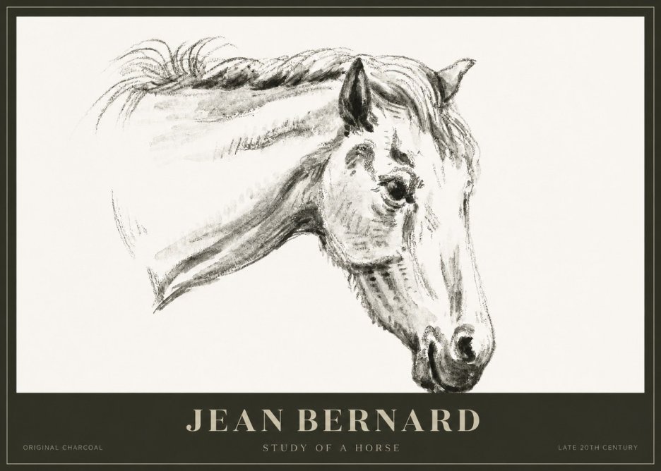 Jean Bernard Study of a Horse VIII No1 - Juliste