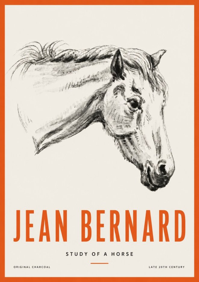 Jean Bernard Study of a Horse VIII No2 - Juliste