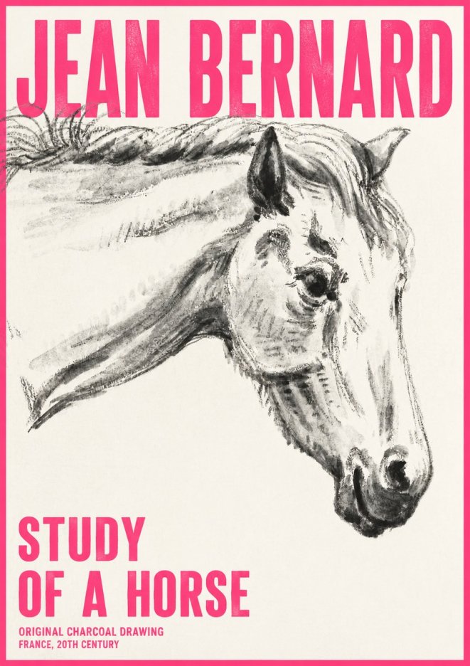Jean Bernard Study of a Horse VIII No6 - Juliste