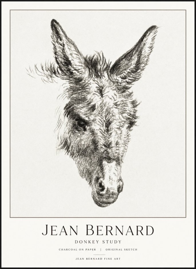 Jean Bernard Donkey Study IV No3 - Juliste