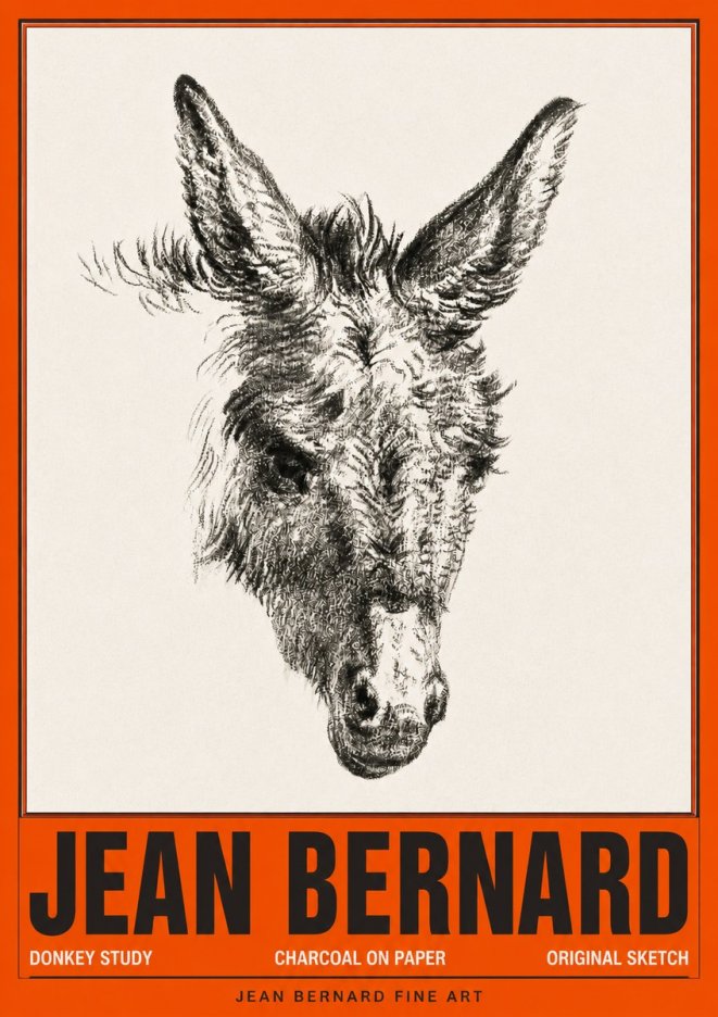 Jean Bernard Donkey Study IV No4 - Juliste