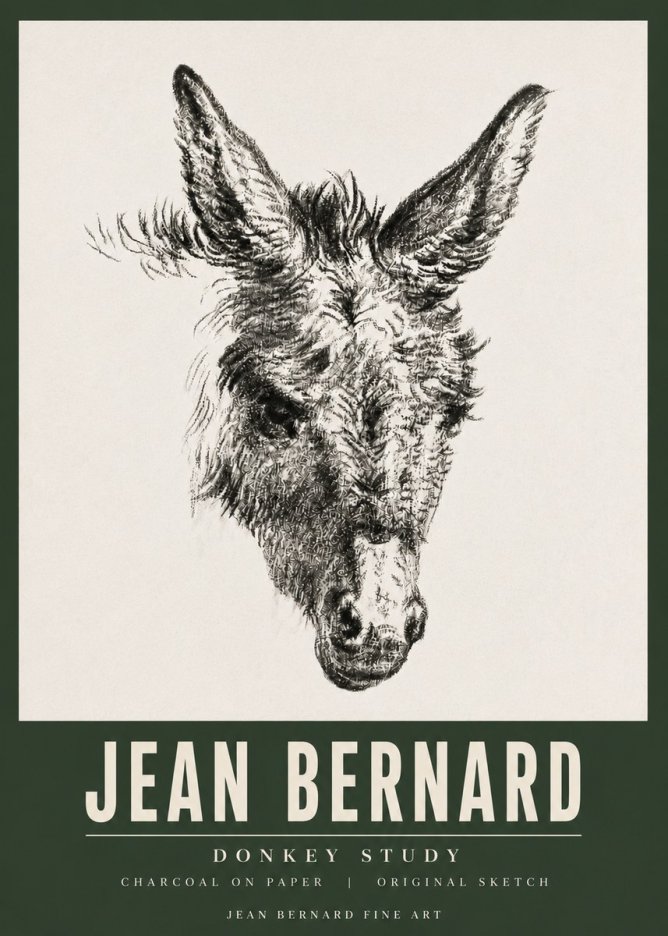 Jean Bernard Donkey Study IV No5 - Juliste