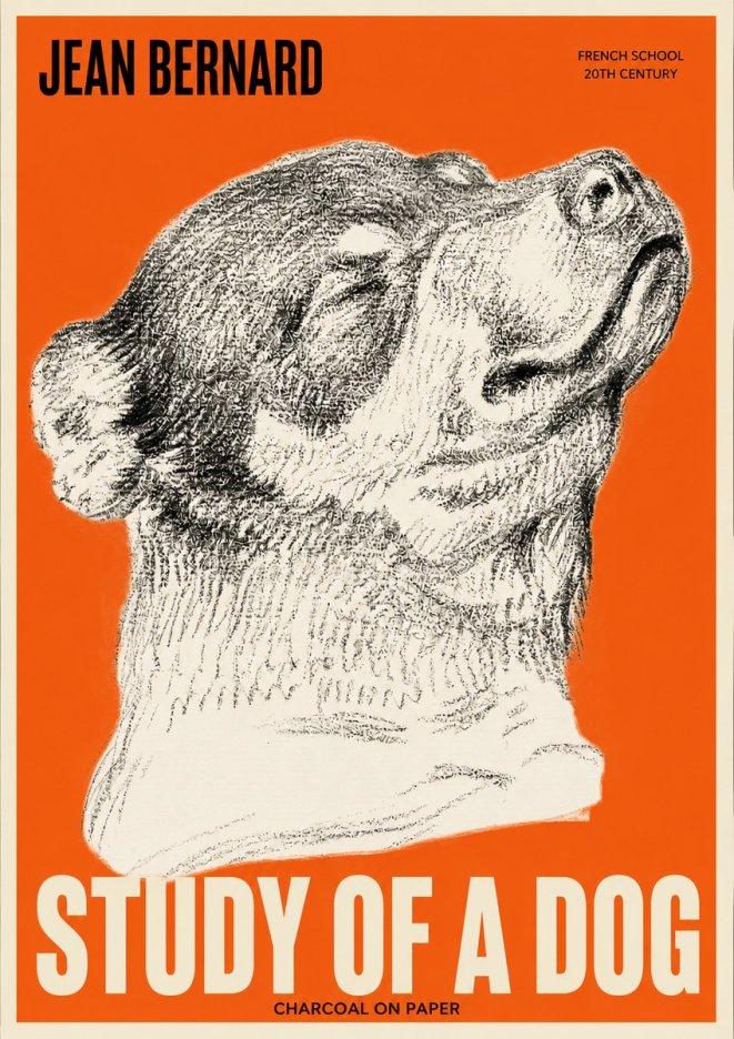 Jean Bernard Study of a Dog III No2 - Juliste