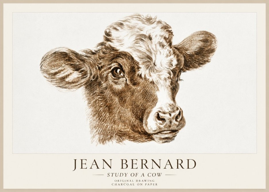 Jean Bernard Study of a Cow VIII No1 - Juliste