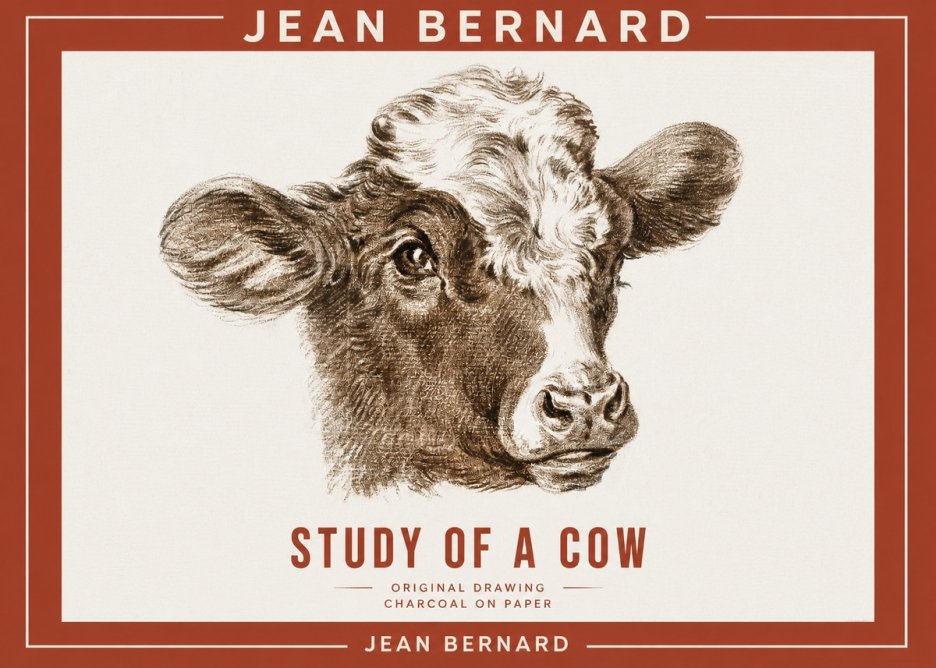 Jean Bernard Study of a Cow VIII No2 - Juliste