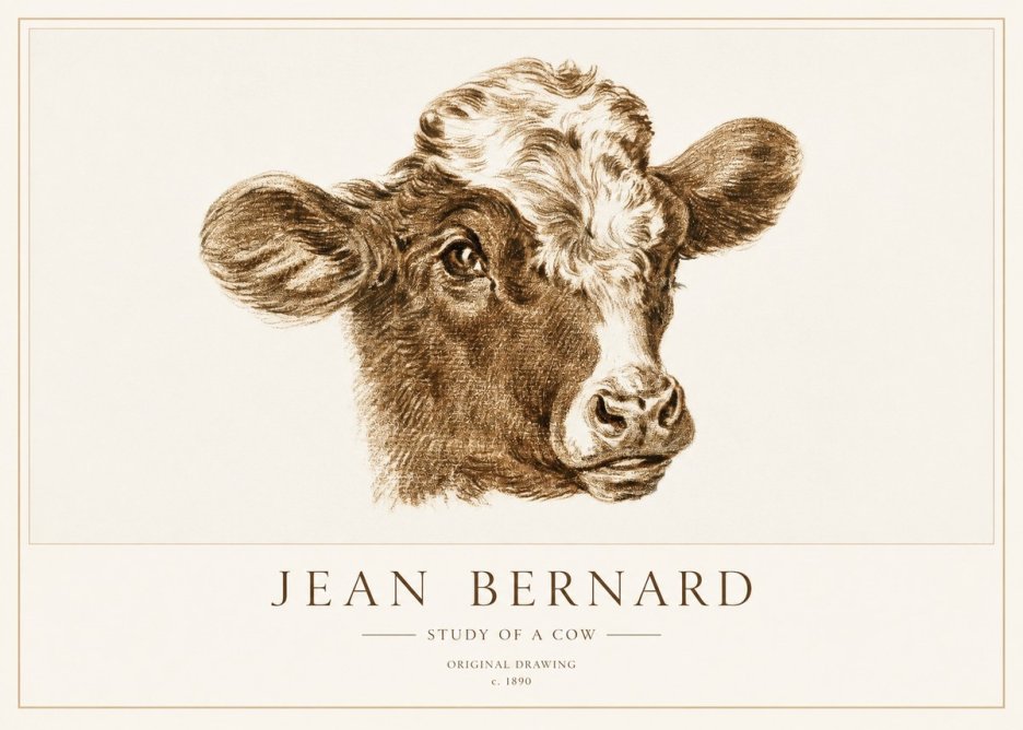 Jean Bernard Study of a Cow VIII No3 - Juliste