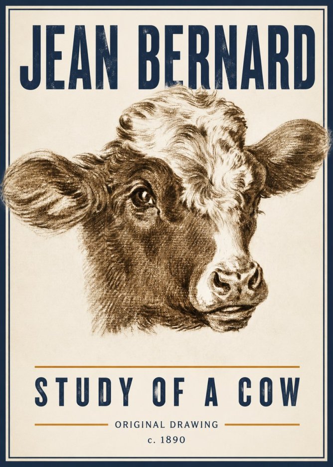 Jean Bernard Study of a Cow VIII No6 - Juliste