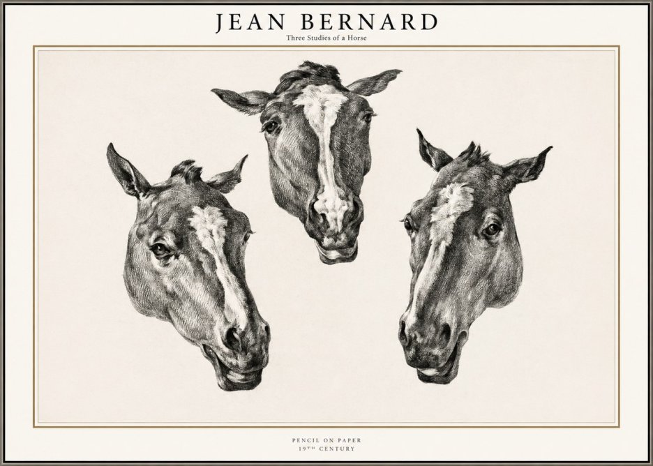 Jean Bernard Three Studies of a Horse No1 - Juliste