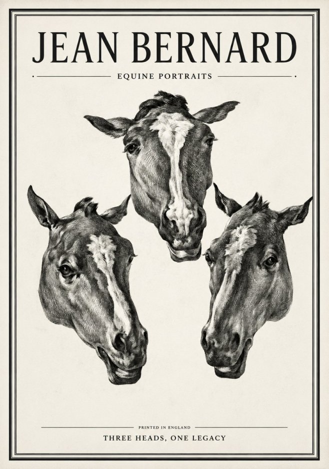 Jean Bernard Three Studies of a Horse No2 - Juliste