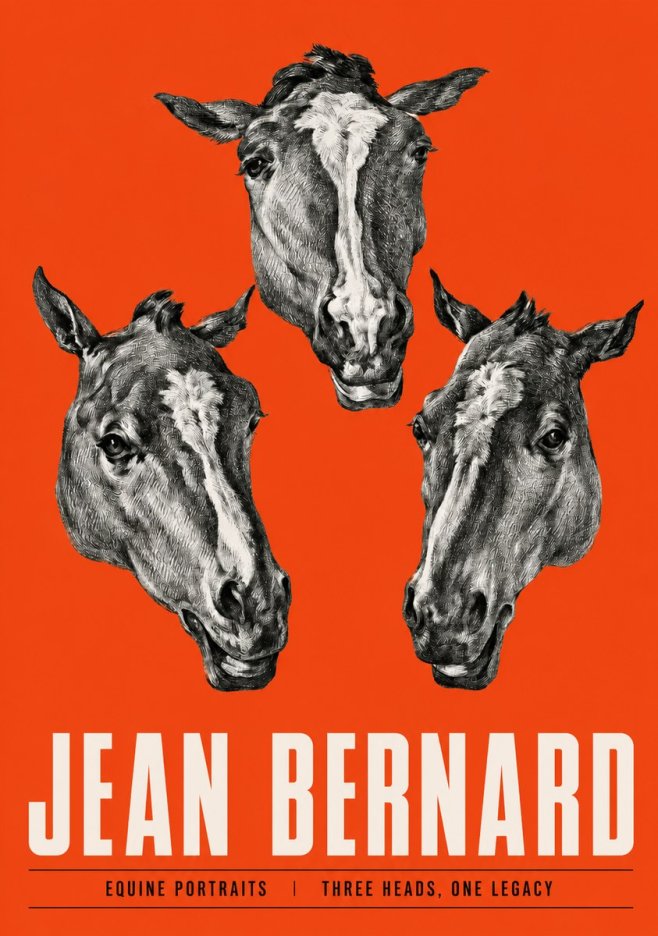 Jean Bernard Three Studies of a Horse No3 - Juliste