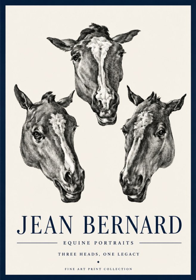 Jean Bernard Three Studies of a Horse No4 - Juliste