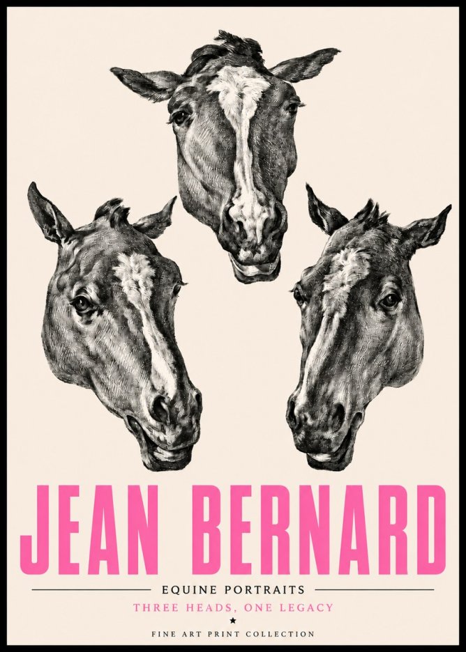 Jean Bernard Three Studies of a Horse No5 - Juliste