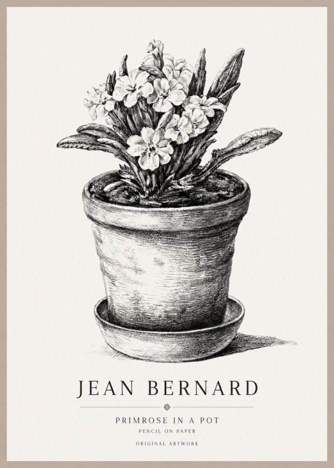 Jean Bernard Potted Primrose No2 - Juliste